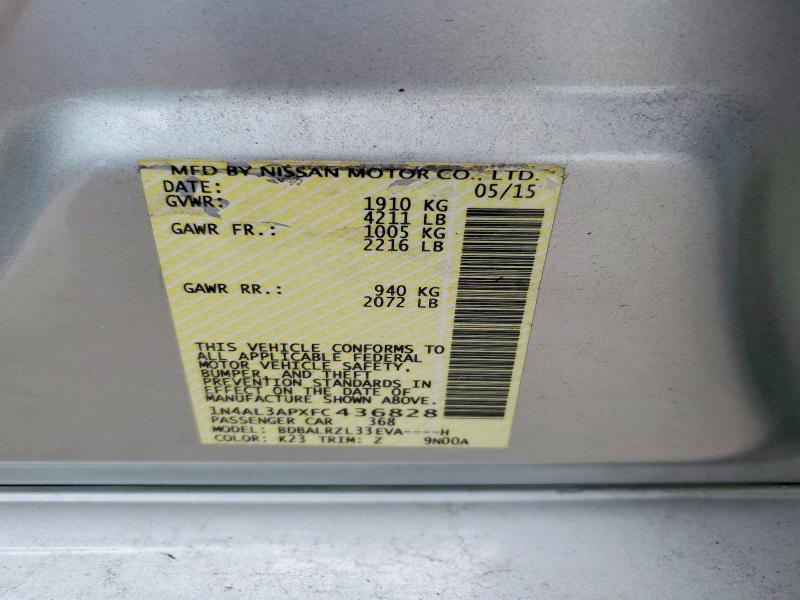 Aukcja sprzedaży 2015 Nissan Altima, vin: 1N4AL3APXFC436828, numer aukcji: 54474506