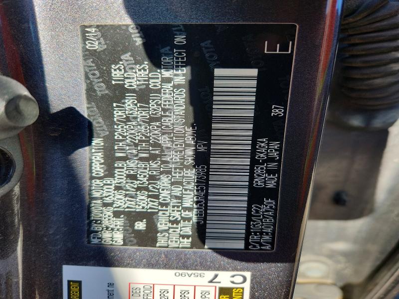 52484976 :رقم المزاد ، JTEBU5JR4E5173985 vin ، 2014 Toyota 4runner مزاد بيع