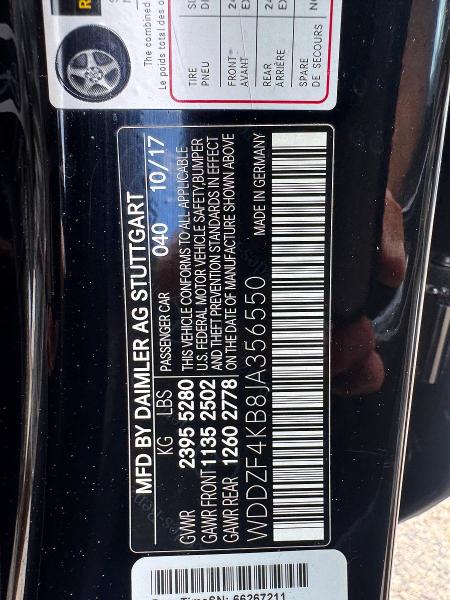Продажа на аукционе авто 2018 Mercedes-benz E, vin: WDDZF4KB8JA356550, номер лота: 54681376