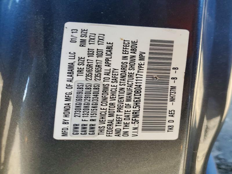 Aukcja sprzedaży 2013 Honda Odyssey, vin: 5FNRL5H6XDB041117, numer aukcji: 53526646