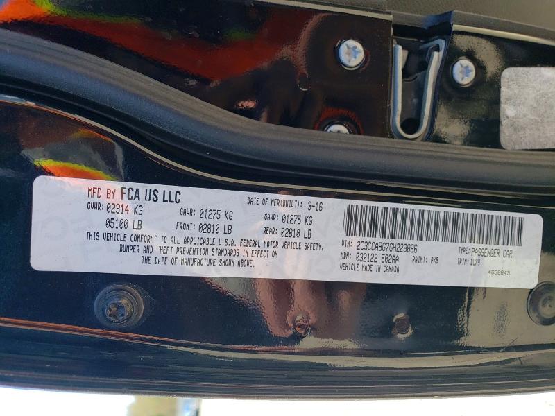 Продаж на аукціоні авто 2016 Chrysler 300, vin: 2C3CCABG7GH229886, номер лоту: 52036126