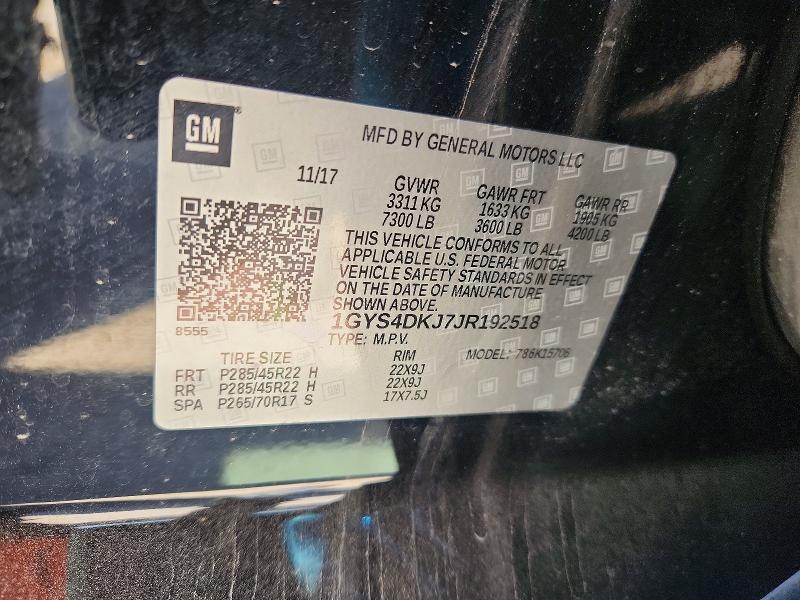 Продаж на аукціоні авто 2018 Cadillac Escalade, vin: 1GYS4DKJ7JR192518, номер лоту: 52826596