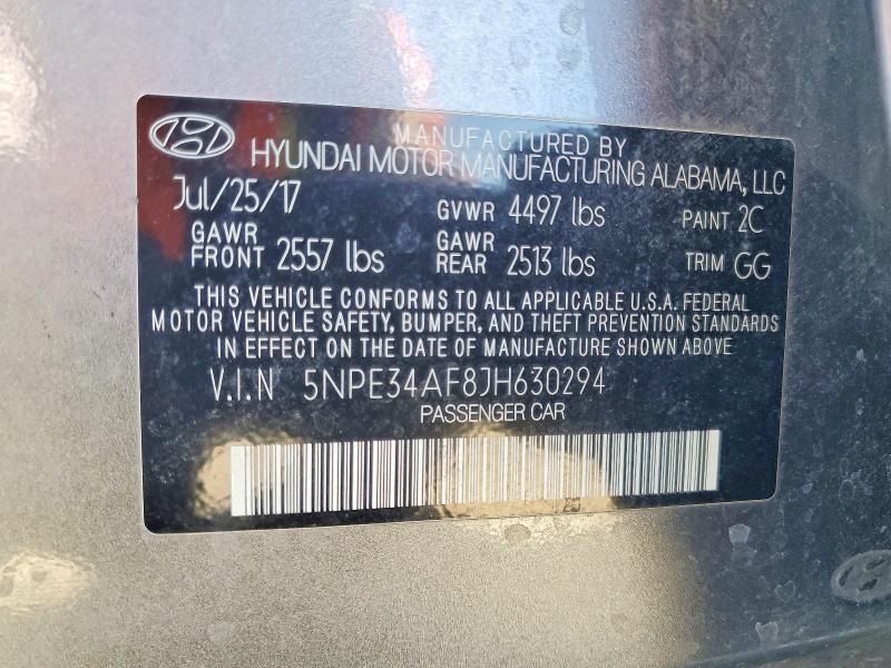 Продаж на аукціоні авто 2018 Hyundai Sonata, vin: 5NPE34AF8JH630294, номер лоту: 53423846