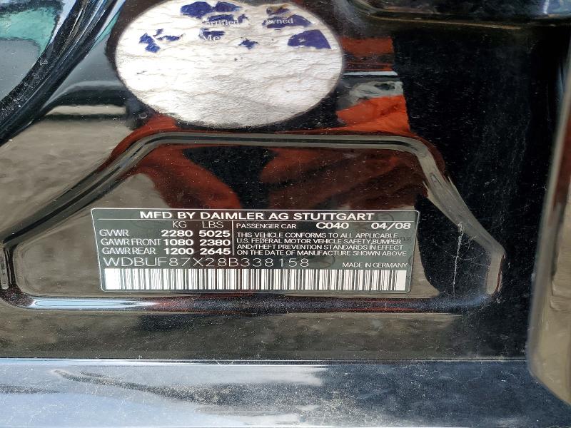 Aukcja sprzedaży 2008 Mercedes-benz E, vin: WDBUF87X28B338158, numer aukcji: 53208426