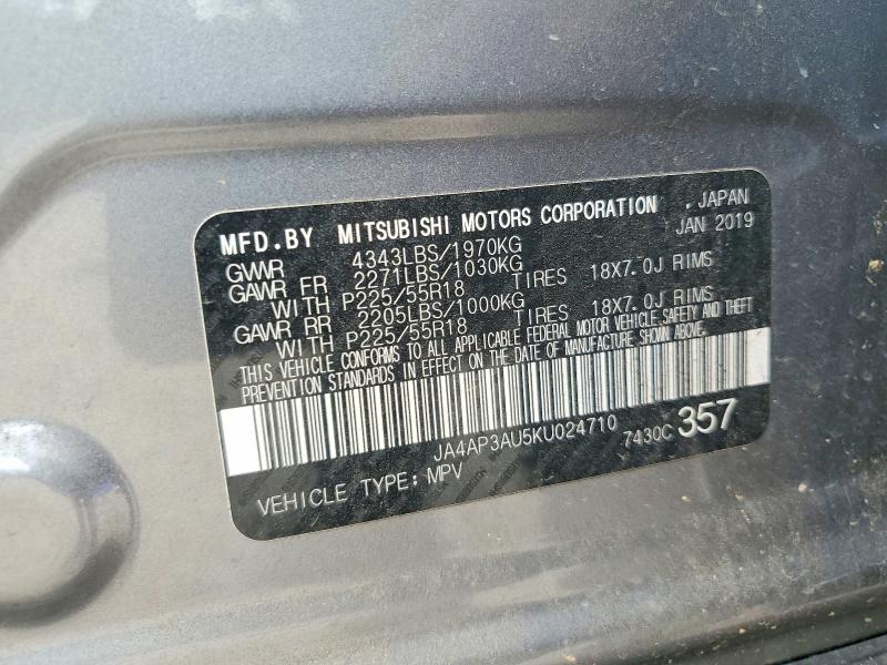 Продажа на аукционе авто 2019 Mitsubishi Outlander Sport, vin: JA4AP3AU5KU024710, номер лота: 54952516