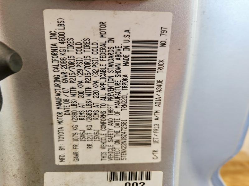 54885616 :رقم المزاد ، 5TENX22N18Z472581 vin ، 2008 Toyota Tacoma مزاد بيع