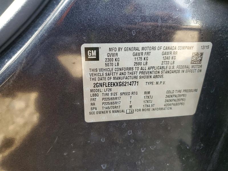 Продажа на аукционе авто 2016 Chevrolet Equinox, vin: 2GNFLEEKXG6214771, номер лота: 53338426
