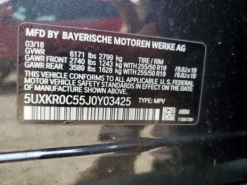 Aukcja sprzedaży 2018 Bmw X5, vin: 5UXKR0C55J0Y03425, numer aukcji: 52017216