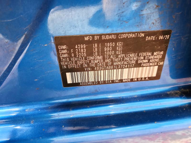 Aukcja sprzedaży 2020 Subaru Impreza, vin: 4S3GTAB61L3724117, numer aukcji: 52262226