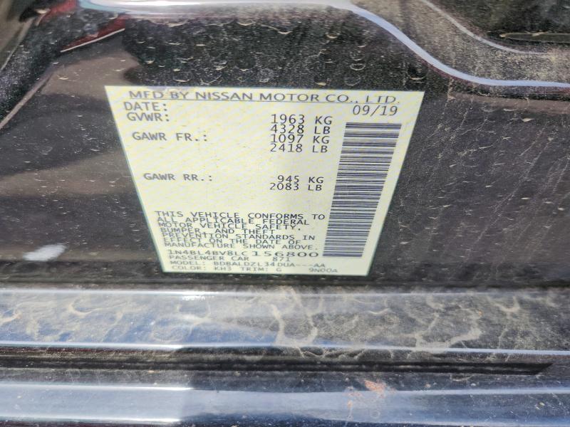 Продаж на аукціоні авто 2020 Nissan Altima, vin: 1N4BL4BV8LC156800, номер лоту: 52915596