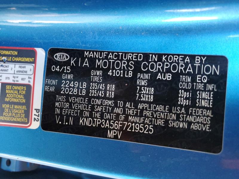 2015 Kia Soul მანქანა იყიდება აუქციონზე, vin: KNDJP3A56F7219525, აუქციონის ნომერი: 54009556