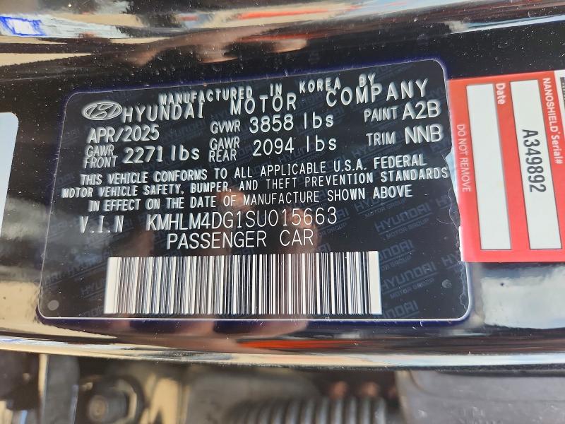 55034886 :رقم المزاد ، KMHLM4DG1SU015663 vin ، 2025 Hyundai Elantra مزاد بيع