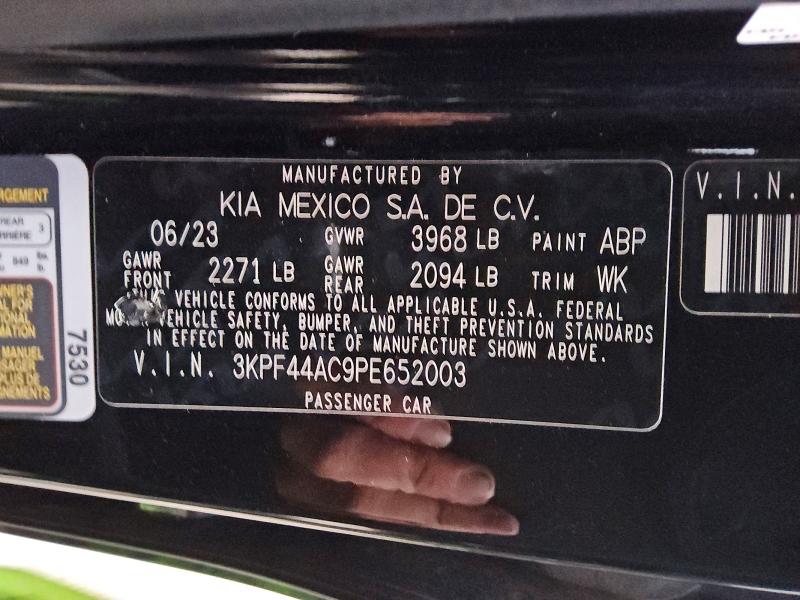 2023 Kia Forte მანქანა იყიდება აუქციონზე, vin: 3KPF44AC9PE652003, აუქციონის ნომერი: 54305726