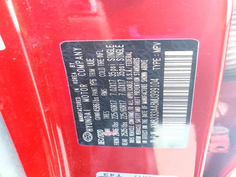 Продаж на аукціоні авто 2021 Hyundai Tucson, vin: KM8J33A48MU399104, номер лоту: 54725116