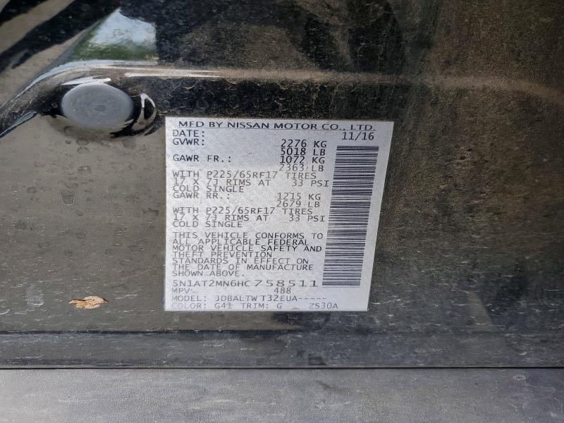 Aukcja sprzedaży 2017 Nissan Rogue, vin: 5N1AT2MN6HC758511, numer aukcji: 54455086