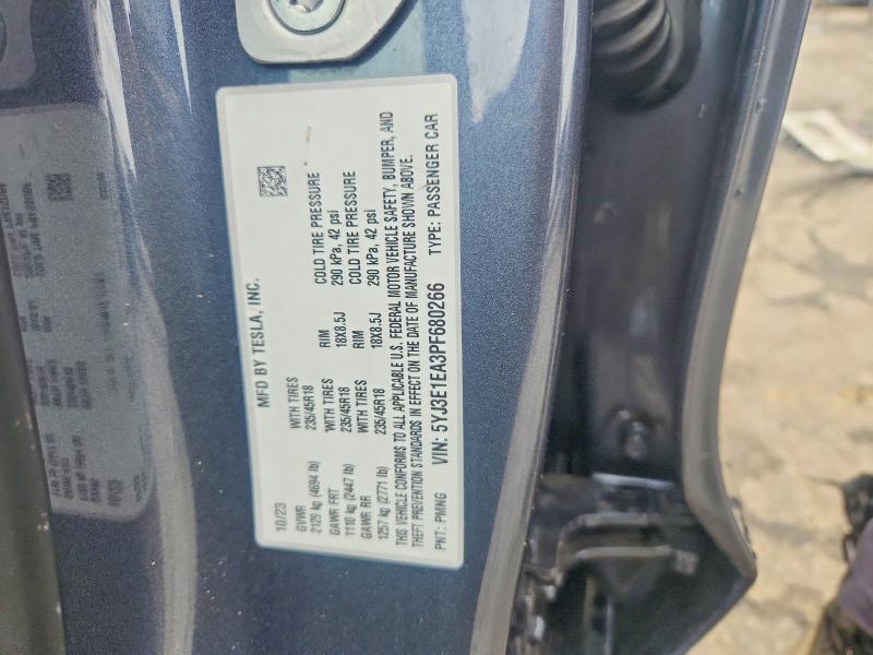 Продажа на аукционе авто 2023 Tesla Model 3, vin: 5YJ3E1EA3PF680266, номер лота: 54595596