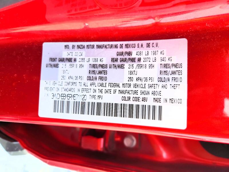2024 Mazda Cx-30 მანქანა იყიდება აუქციონზე, vin: 3MVDMBBM6RM671120, აუქციონის ნომერი: 52385376