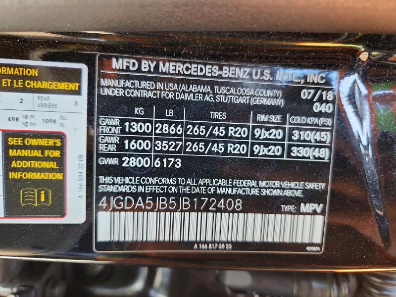 Продаж на аукціоні авто 2018 Mercedes-benz Gle, vin: 4JGDA5JB5JB172408, номер лоту: 54474006