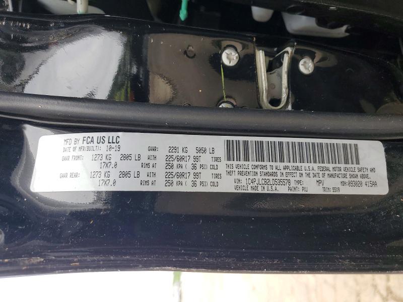52989826 :رقم المزاد ، 1C4PJLCB2LD535578 vin ، 2020 Jeep Cherokee مزاد بيع