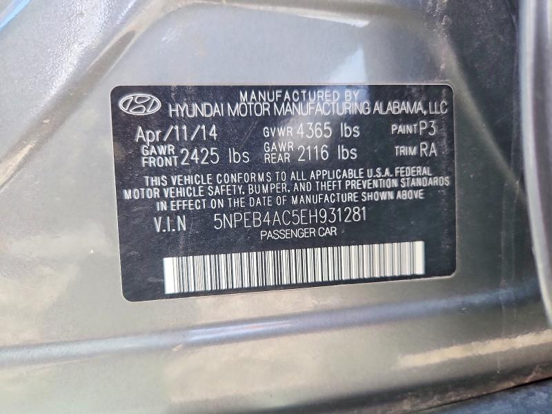 Aukcja sprzedaży 2014 Hyundai Sonata, vin: 5NPEB4AC5EH931281, numer aukcji: 54236576