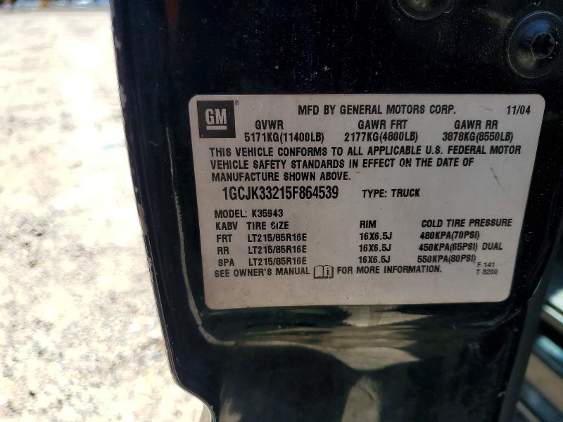 2005 Chevrolet 3500 მანქანა იყიდება აუქციონზე, vin: 1GCJK33215F864539, აუქციონის ნომერი: 51963616