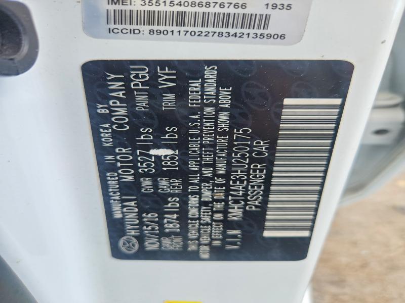 53459396 :رقم المزاد ، KMHCT4AE3HU250175 vin ، 2017 Hyundai Accent مزاد بيع