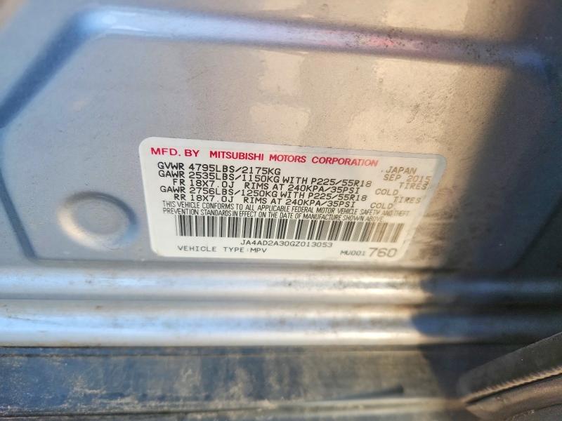 Aukcja sprzedaży 2016 Mitsubishi Outlander, vin: JA4AD2A30GZ013053, numer aukcji: 53982836