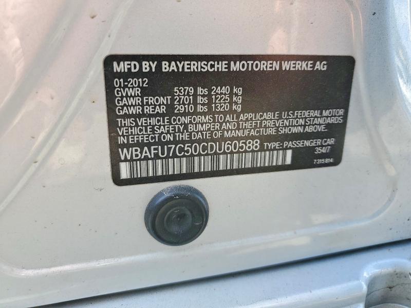 Продажа на аукционе авто 2012 Bmw 535, vin: WBAFU7C50CDU60588, номер лота: 53107466