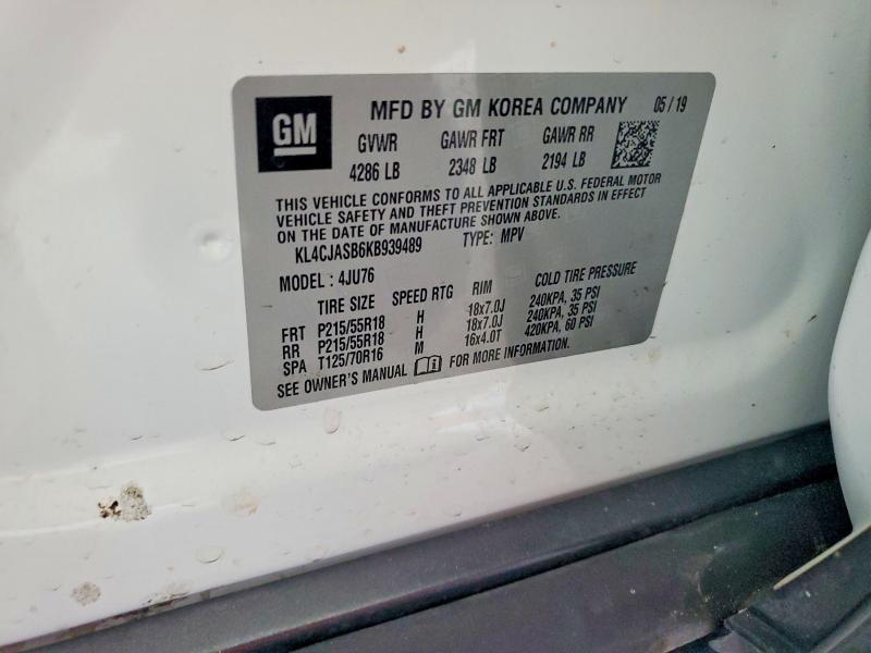 Продажа на аукционе авто 2019 Buick Encore, vin: KL4CJASB6KB939489, номер лота: 53078406