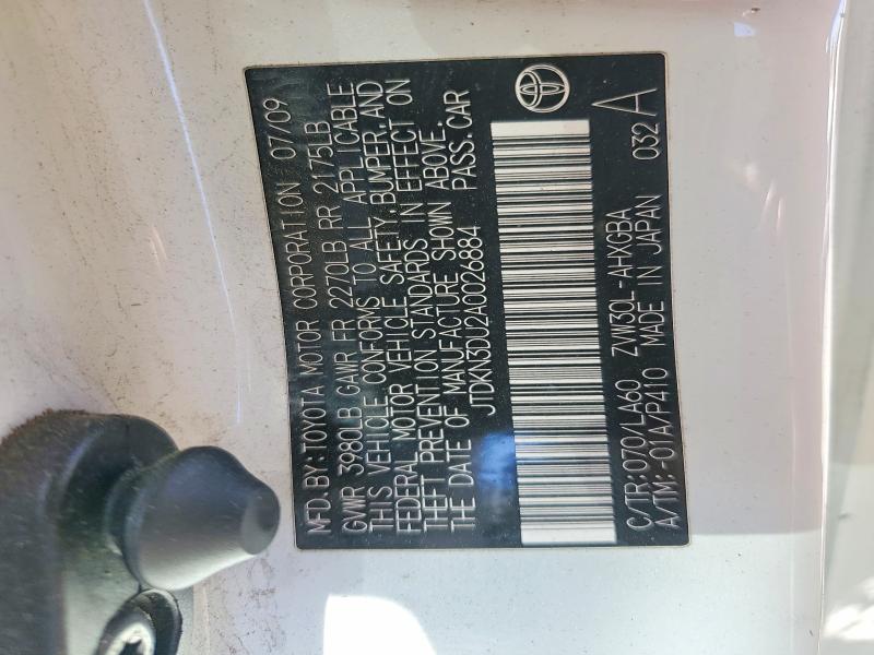 Продаж на аукціоні авто 2010 Toyota Prius, vin: JTDKN3DU2A0026884, номер лоту: 53372676