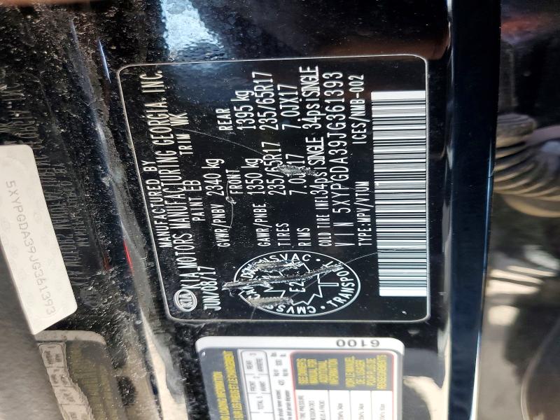 Aukcja sprzedaży 2018 Kia Sorento, vin: 5XYPGDA39JG361393, numer aukcji: 53583416