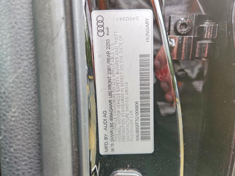 Aukcja sprzedaży 2016 Audi A3, vin: WAUB8GFF7G1006806, numer aukcji: 52742456