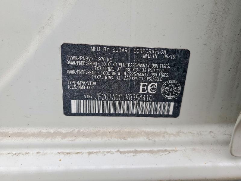 2019 Subaru Crosstrek მანქანა იყიდება აუქციონზე, vin: JF2GTACC1K8354410, აუქციონის ნომერი: 55544926
