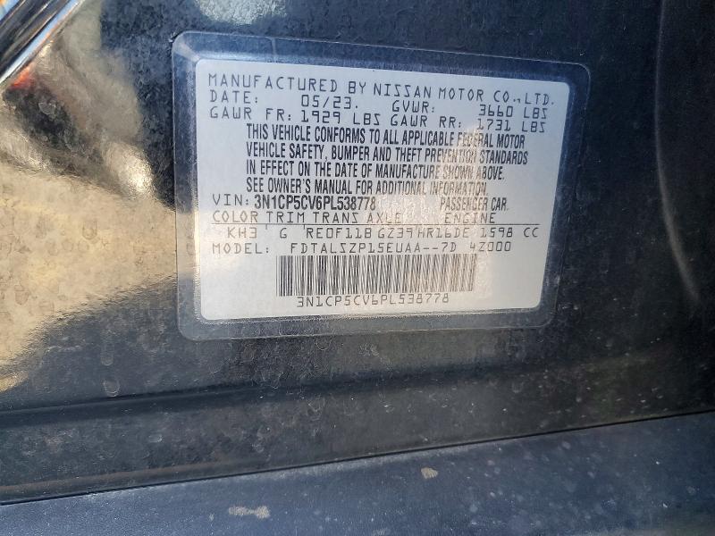 53917726 :رقم المزاد ، 3N1CP5CV6PL538778 vin ، 2023 Nissan Kicks مزاد بيع