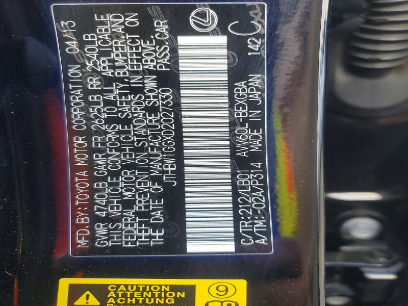 Продаж на аукціоні авто 2013 Lexus Es, vin: JTHBW1GGXD2027330, номер лоту: 52776296