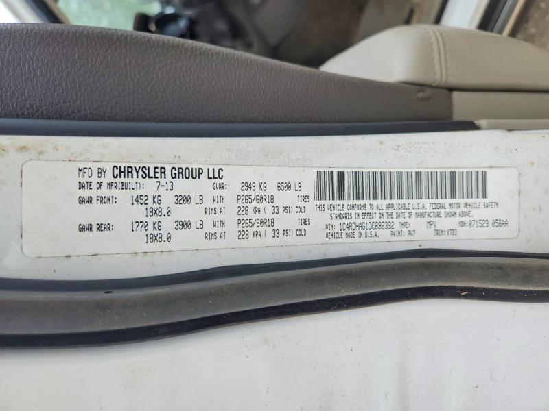 2013 Dodge Durango მანქანა იყიდება აუქციონზე, vin: 1C4RDHAG1DC692392, აუქციონის ნომერი: 52148086