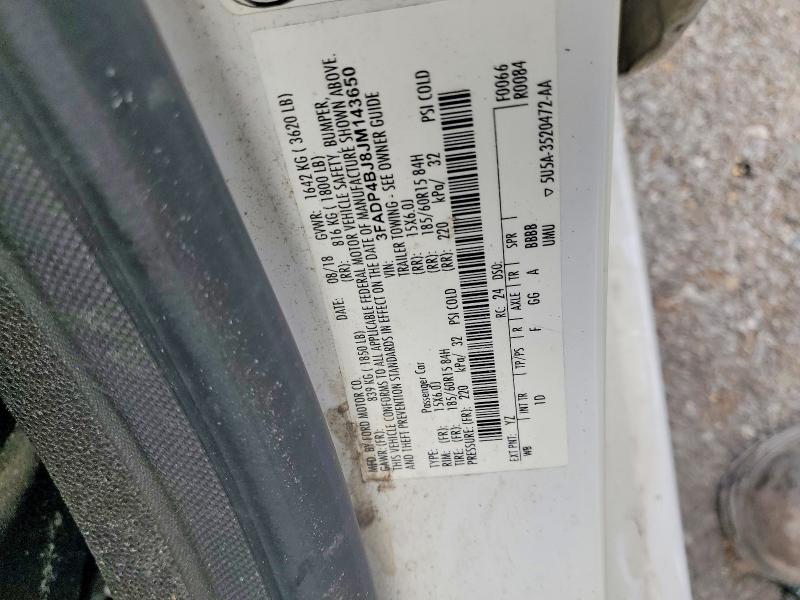 Aukcja sprzedaży 2018 Ford Fiesta, vin: 3FADP4BJ8JM143650, numer aukcji: 54024066