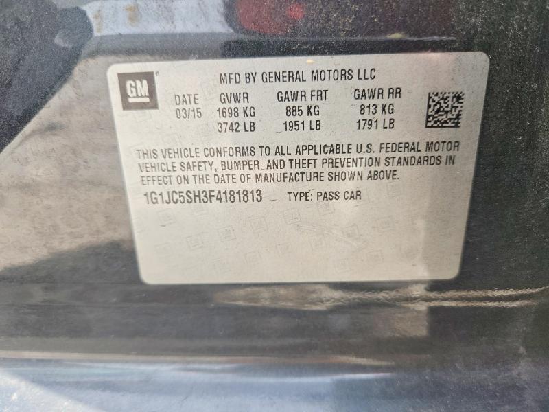 Aukcja sprzedaży 2015 Chevrolet Sonic, vin: 1G1JC5SH3F4181813, numer aukcji: 53545416