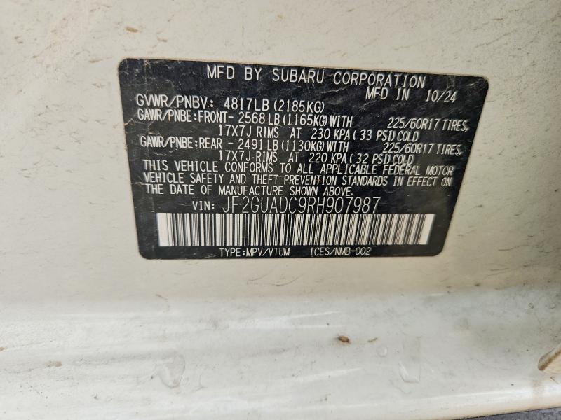 Продажа на аукционе авто 2024 Subaru Crosstrek, vin: JF2GUADC9RH907987, номер лота: 54194666