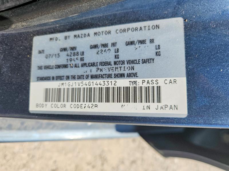 Aukcja sprzedaży 2016 Mazda 6, vin: JM1GJ1V54G1443312, numer aukcji: 52890626