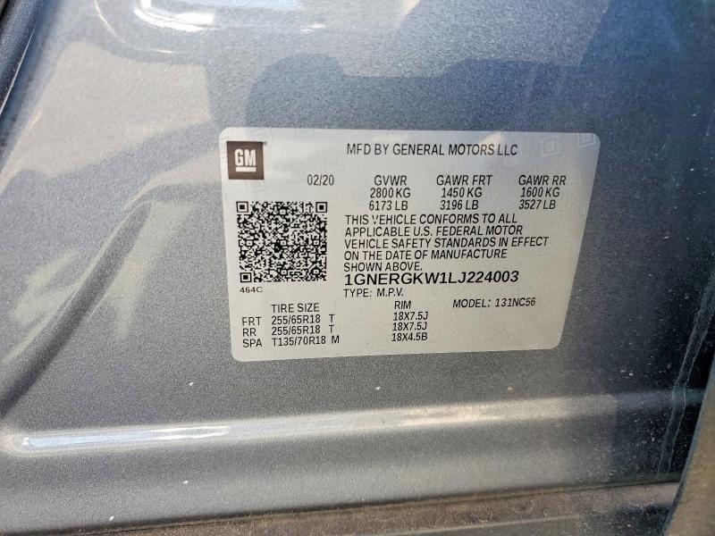 Продажа на аукционе авто 2020 Chevrolet Traverse, vin: 1GNERGKW1LJ224003, номер лота: 52366976