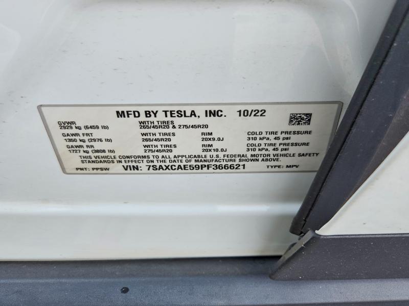 53458586 :رقم المزاد ، 7SAXCAE59PF366621 vin ، 2023 Tesla Model X مزاد بيع