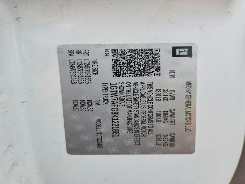 Aukcja sprzedaży 2019 Gmc Savana, vin: 1GTW7AFG8K1221861, numer aukcji: 52539956