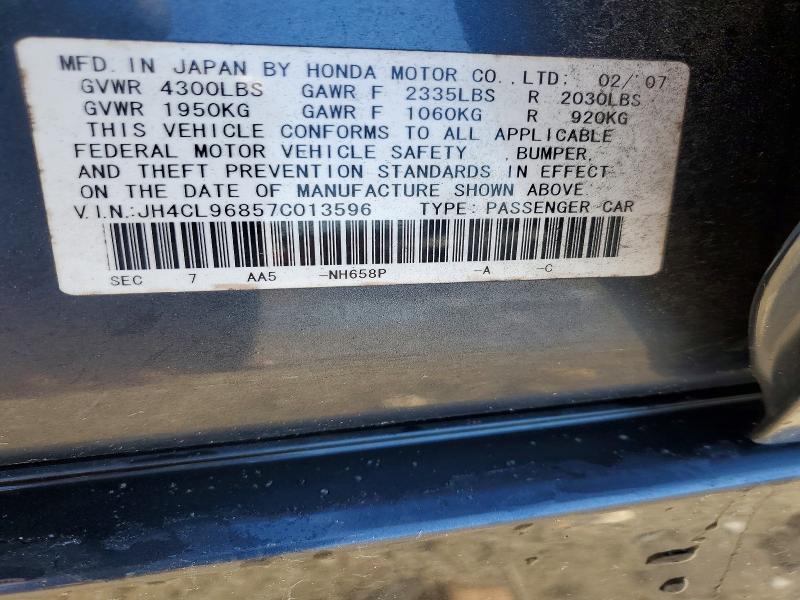 Aukcja sprzedaży 2007 Acura Tsx, vin: JH4CL96857C013596, numer aukcji: 52466346