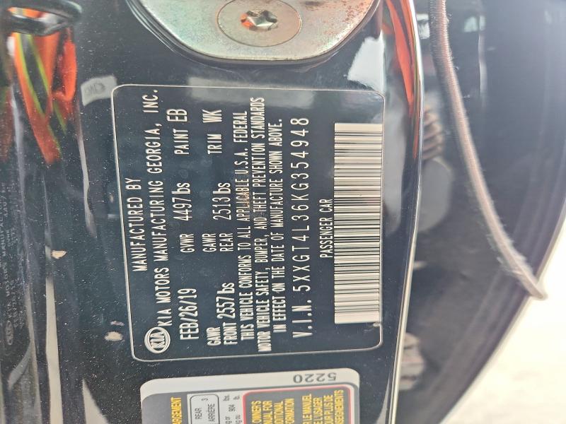 54486826 :رقم المزاد ، 5XXGT4L36KG354948 vin ، 2019 Kia Optima مزاد بيع