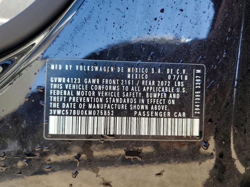 Продажа на аукционе авто 2019 Volkswagen Jetta, vin: 3VWC57BU0KM075852, номер лота: 51692646
