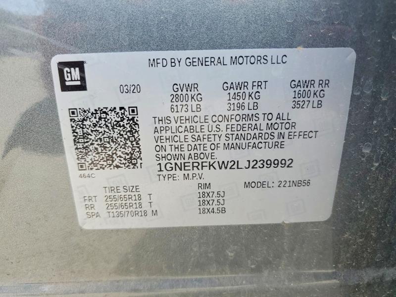 Продаж на аукціоні авто 2020 Chevrolet Traverse, vin: 1GNERFKW2LJ239992, номер лоту: 52208406
