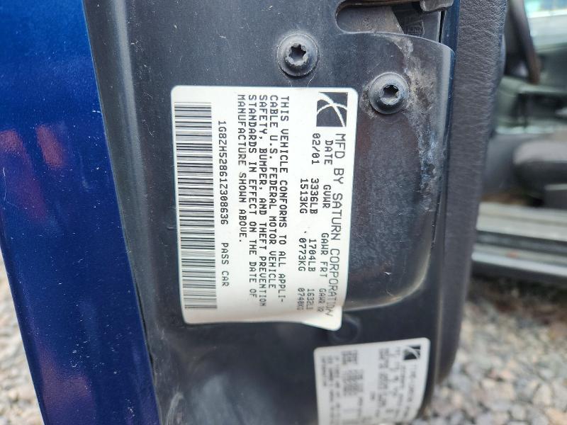 Auction sale of the 2001 Saturn Sl1, vin: 1G8ZH52861Z308636, lot number: 52828406