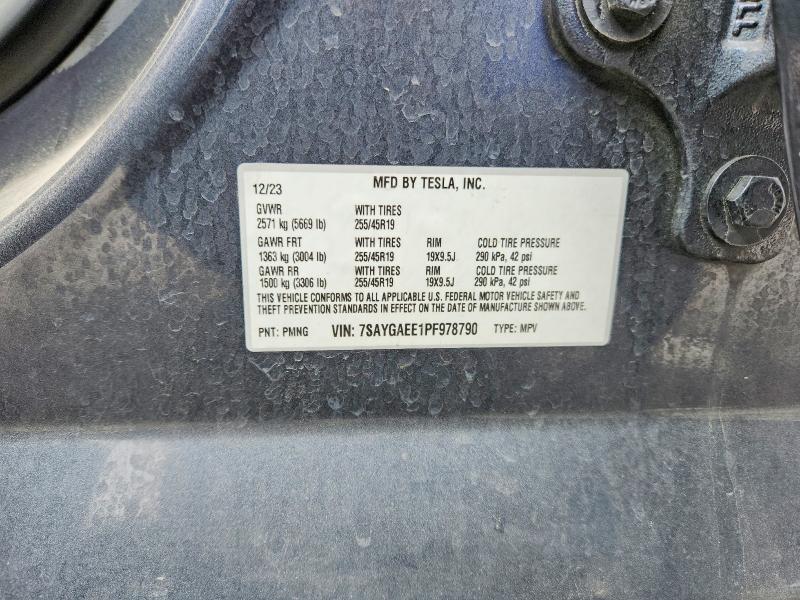 2023 Tesla Model Y მანქანა იყიდება აუქციონზე, vin: 7SAYGAEE1PF978790, აუქციონის ნომერი: 53785366