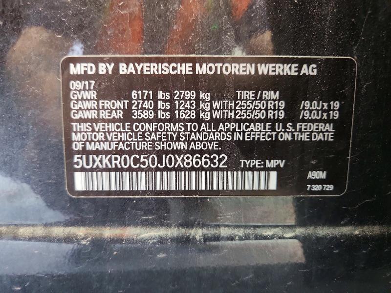 Продаж на аукціоні авто 2018 Bmw X5, vin: 5UXKR0C50J0X86632, номер лоту: 55644006